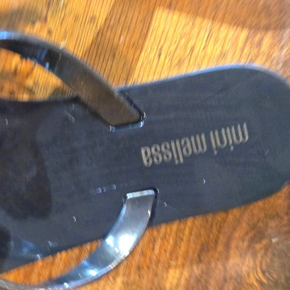 Mini Melissa Kids Black‎ Jelly Butterfly Flip Flop Sandals Size 12 PVC Shoes
